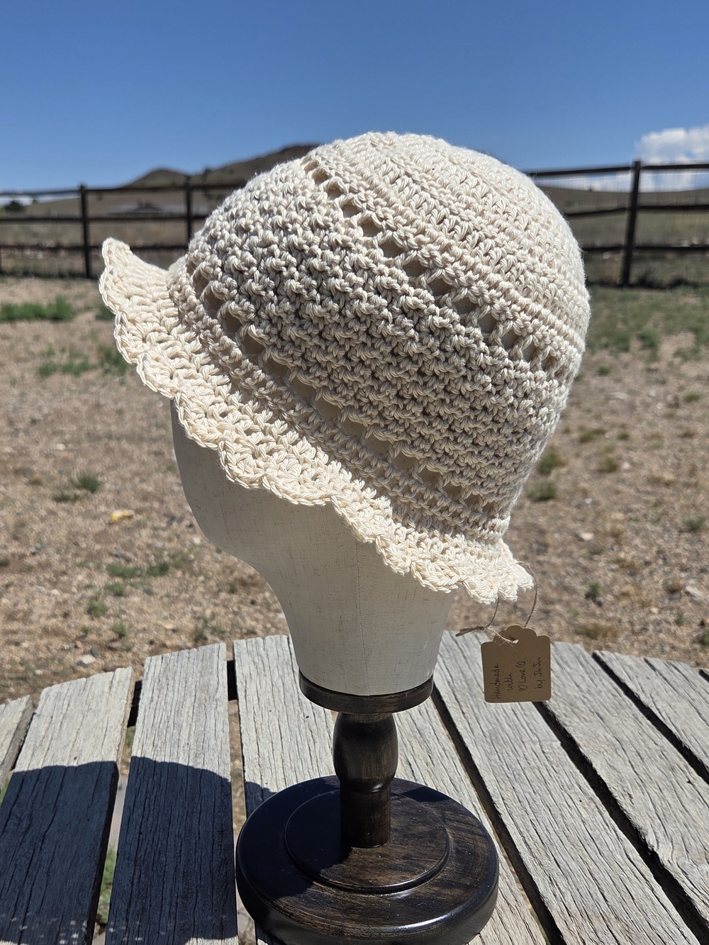 Artisan Handmade Lightweight Pima Cotton Blend Crochet Ruffled Boho Bucket Hat